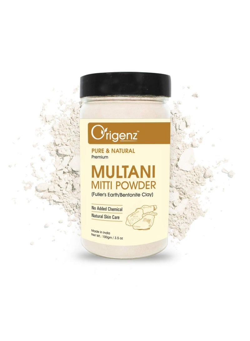 Origenz Origenz Multani Mitti Powder For Helps in Black Head Removal, Oil Control, Naturally Glowing Skin, Acne, Pimples, Tan, Dandruff | Fuller's Earth Face Pack, Mask | Bentonite Clay | 100gm  - Image 1