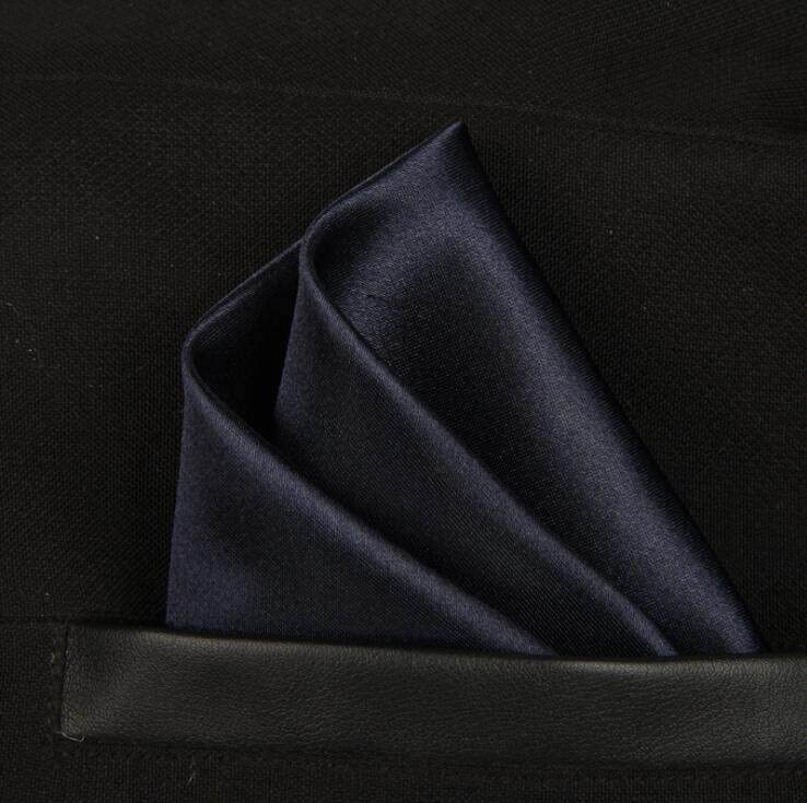 Young Arrow Satin Pocket Square for Men, Wedding Handkerchief for Suits, Blazers & Tuxedo Men's Pocket Square (Space Black) - Image 2