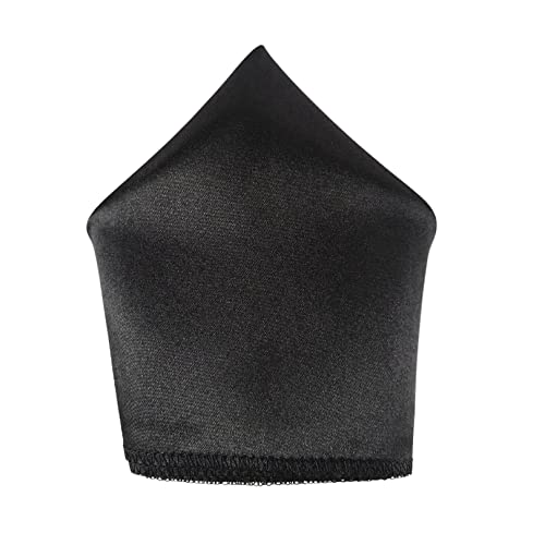 Young Arrow Satin Pocket Square for Men, Wedding Handkerchief for Suits, Blazers & Tuxedo Men's Pocket Square (Space Black) - Image 4