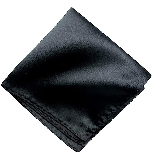 Young Arrow Satin Pocket Square for Men, Wedding Handkerchief for Suits, Blazers & Tuxedo Men's Pocket Square (Space Black) - Image 1