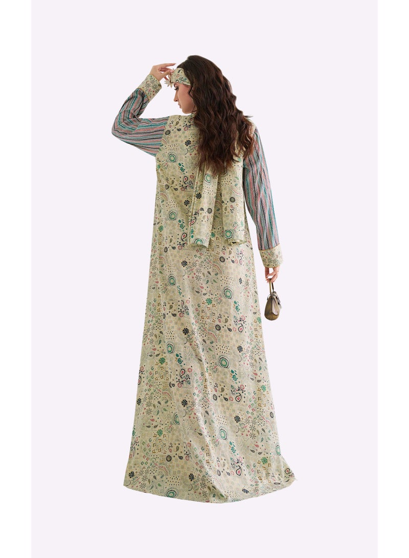 Sara Arabia Paisley Flora Mix Jalabiya - Image 2