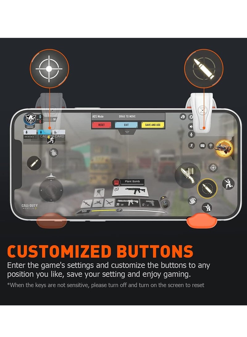 Mobile Gaming Triggers, Mobile Game Controllers Plug and Play for iOS and Android Phone 4.7-6.5 inches Game Trigger for PUBG/Fortnite/COD White (M1-1 Piece) - Image 4