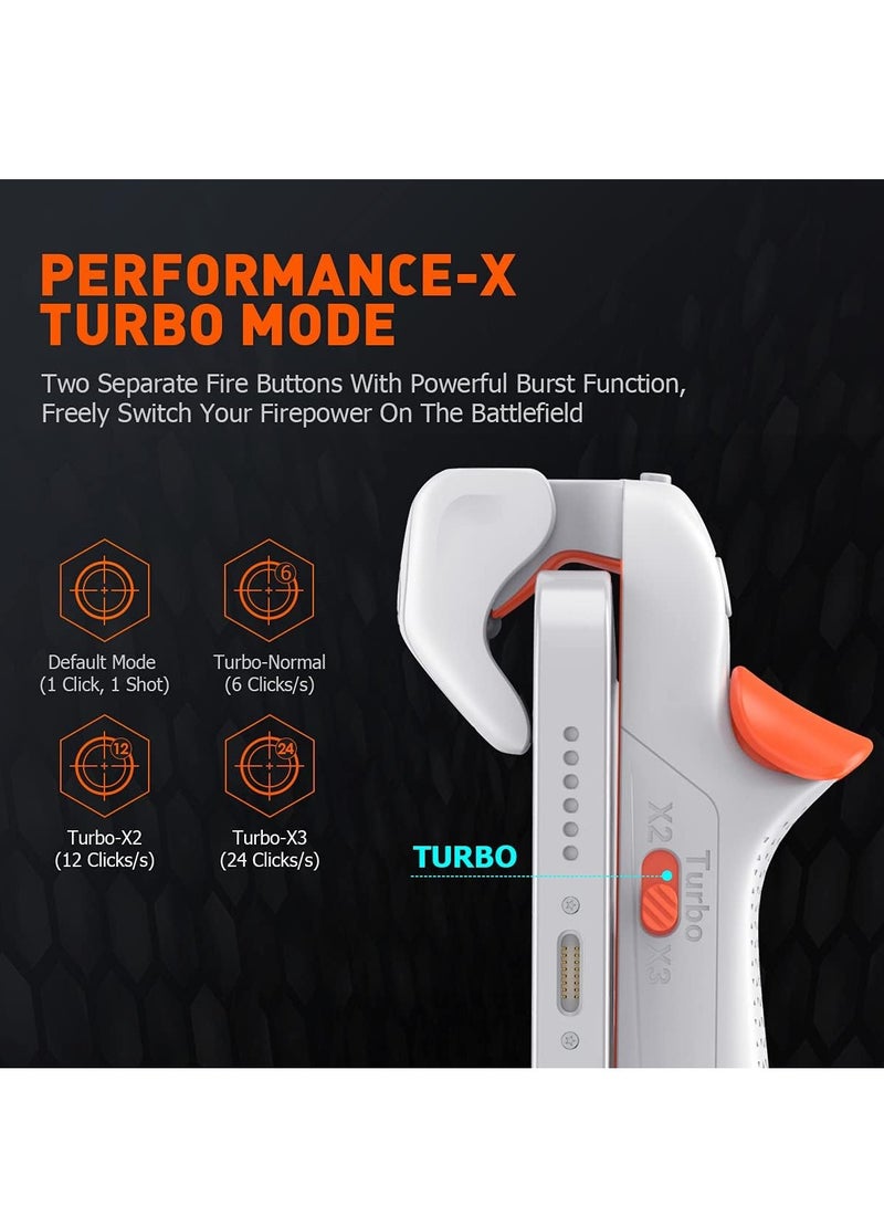 Mobile Gaming Triggers, Mobile Game Controllers Plug and Play for iOS and Android Phone 4.7-6.5 inches Game Trigger for PUBG/Fortnite/COD White (M1-1 Piece) - Image 2