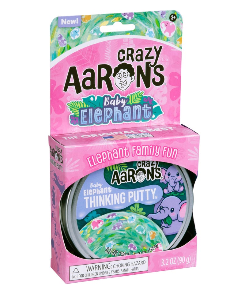 Crazy Aaron's Thinking PuttyÂ® - Baby Elephant - See-Through Sensory Putty for Kids and Grown ups in a 4" Tin - Creative and Endless Fun, Stress Relief Therapy Toys, Never Dries Out - Made in USA - Image 5