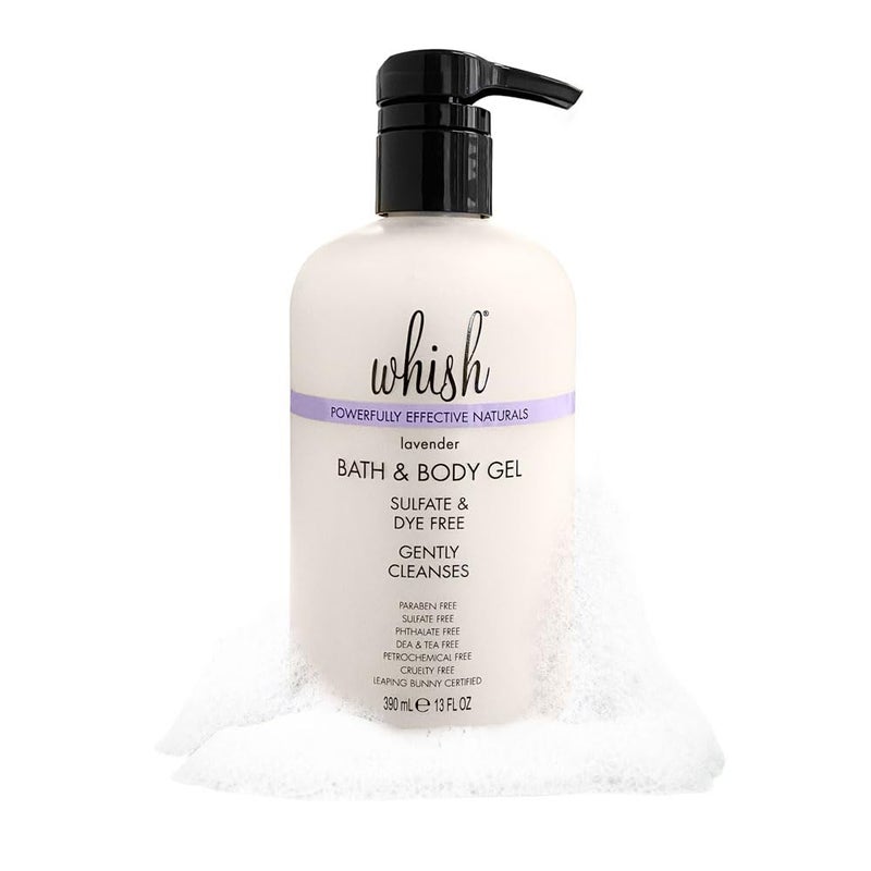 Whish Beauty Lavender Body Wash - Moisturizing Bath & Body Gel for Women - Gentle on Sensitive Skin - Infused with Shea Butter & Aloe - Sulfate & Paraben Free - 13 fl oz - Image 4