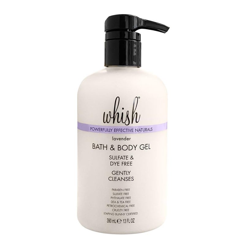 Whish Beauty Lavender Body Wash - Moisturizing Bath & Body Gel for Women - Gentle on Sensitive Skin - Infused with Shea Butter & Aloe - Sulfate & Paraben Free - 13 fl oz - Image 1