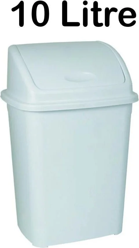 Tiesa Home Plastic 10 Liter Click Lid Trash Can Light Blue