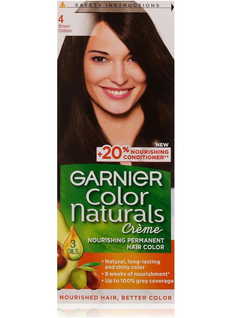 Garnier Garnier Color Naturals Permanent Creme Hair Color - 4 Brown  112 ML  - Image 1