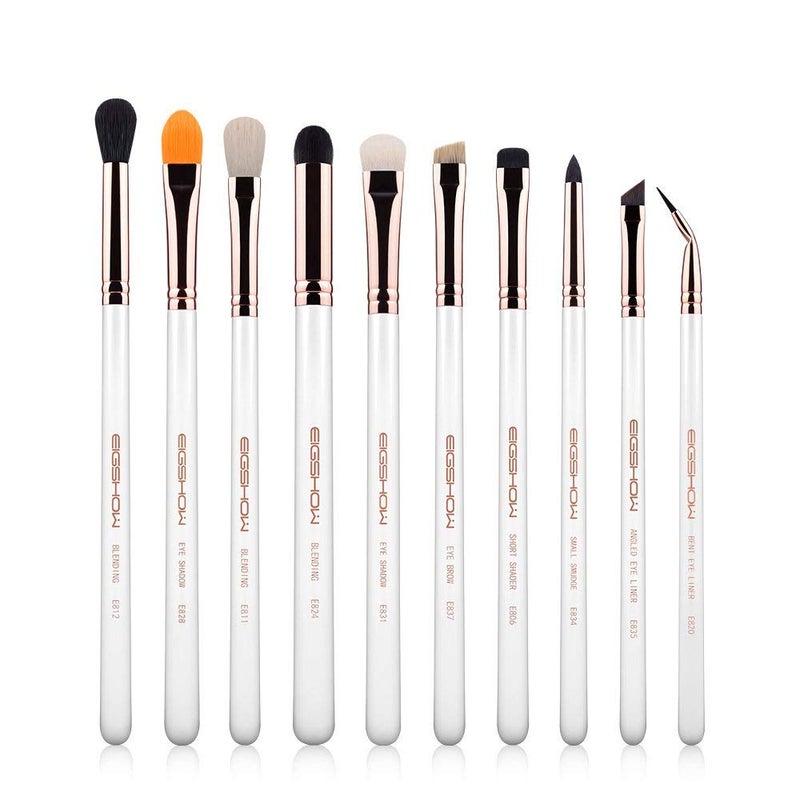 EIGSHOW 10 Pcs Eye Makrup Brush Set Professional Eye Makeup Brushes for Eyeshadow Concealer Eyeliner Brow Blending Brush Tool Rose Gold - Image 1