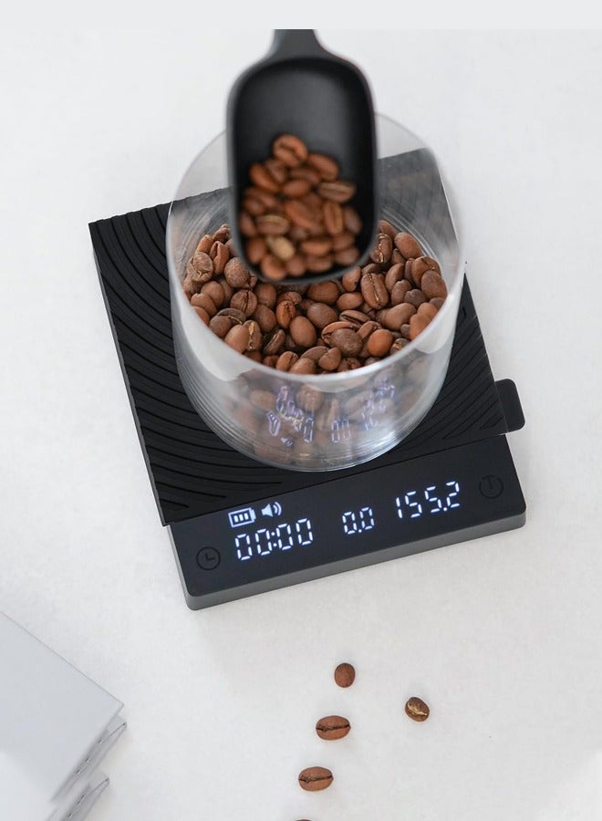 TIMEMORE Basic Mini Coffee Scale, Multifunction Electronic Espresso Scale, Weigh Digital Drip Cone Scale with Timer, Ultra Thin and Light Mini Digital Food Kitchen Scale for Baking,Cooking,Black - Image 2
