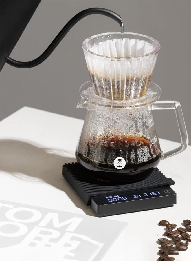 TIMEMORE Basic Mini Coffee Scale, Multifunction Electronic Espresso Scale, Weigh Digital Drip Cone Scale with Timer, Ultra Thin and Light Mini Digital Food Kitchen Scale for Baking,Cooking,Black - Image 3