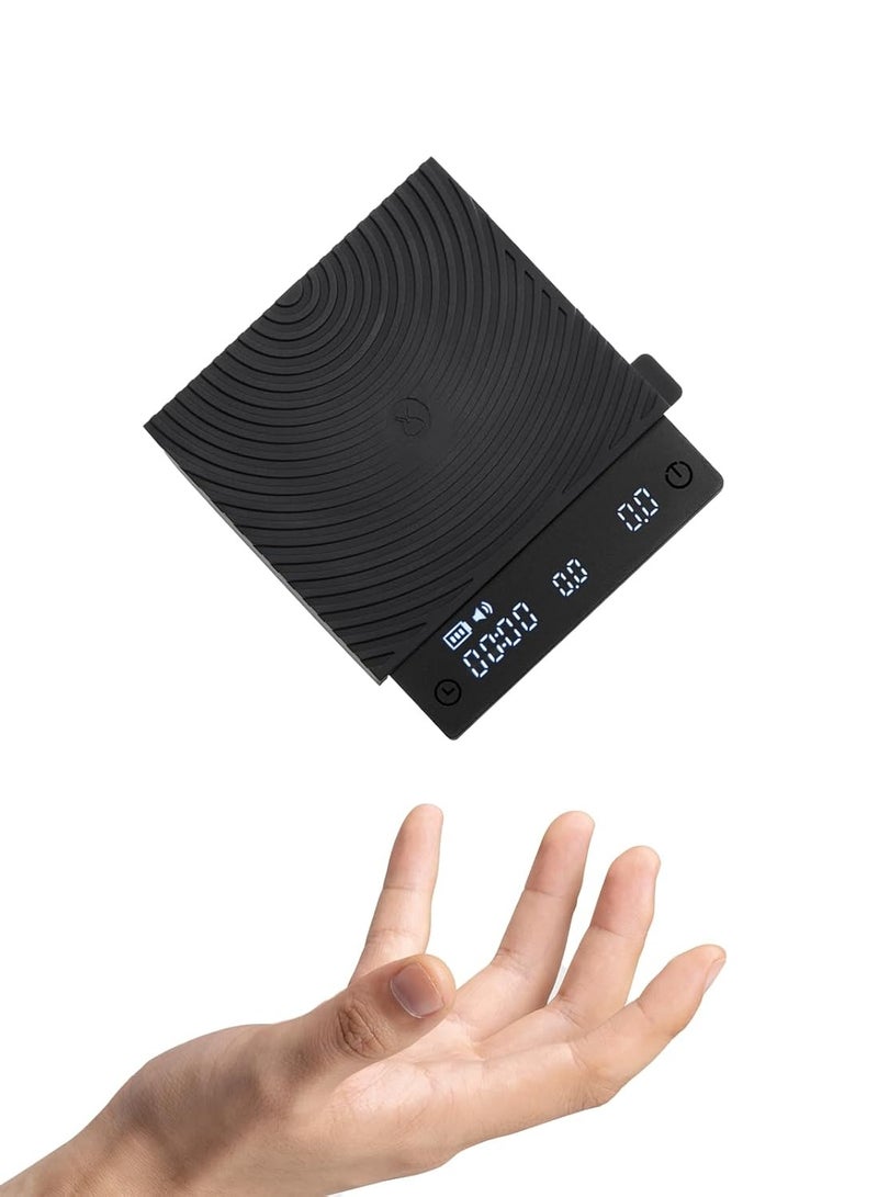 TIMEMORE Basic Mini Coffee Scale, Multifunction Electronic Espresso Scale, Weigh Digital Drip Cone Scale with Timer, Ultra Thin and Light Mini Digital Food Kitchen Scale for Baking,Cooking,Black - Image 4