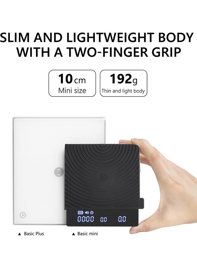 TIMEMORE Basic Mini Coffee Scale, Multifunction Electronic Espresso Scale, Weigh Digital Drip Cone Scale with Timer, Ultra Thin and Light Mini Digital Food Kitchen Scale for Baking,Cooking,Black - Image 5
