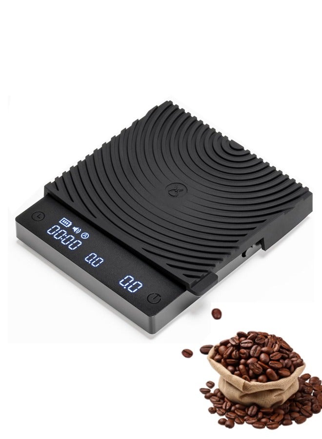 TIMEMORE Basic Mini Coffee Scale, Multifunction Electronic Espresso Scale, Weigh Digital Drip Cone Scale with Timer, Ultra Thin and Light Mini Digital Food Kitchen Scale for Baking,Cooking,Black - Image 1