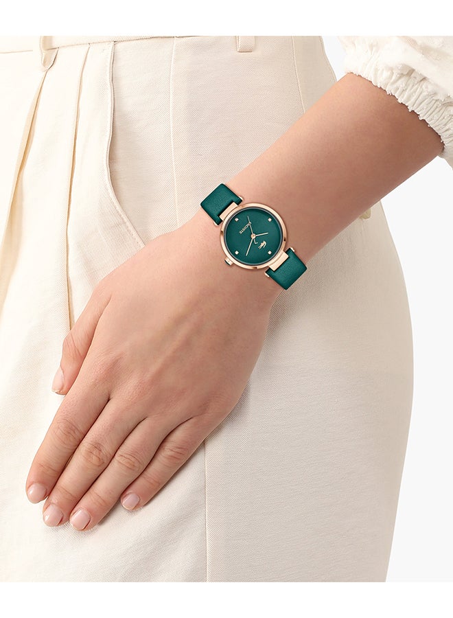LACOSTE ROUND ANALOG WOMEN'S GREEN CASE WATCH - 2001424 - Image 5