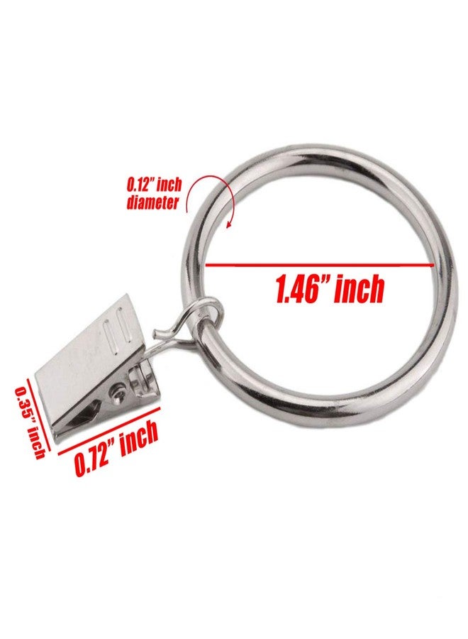 Wideskall 40 Pcs 1.5" inch Curtain Rings with Clips Chrome Silver - Ring Support 66 lbs, Strong Clip Hold 11 lbs, Easy Open & Close - Image 3