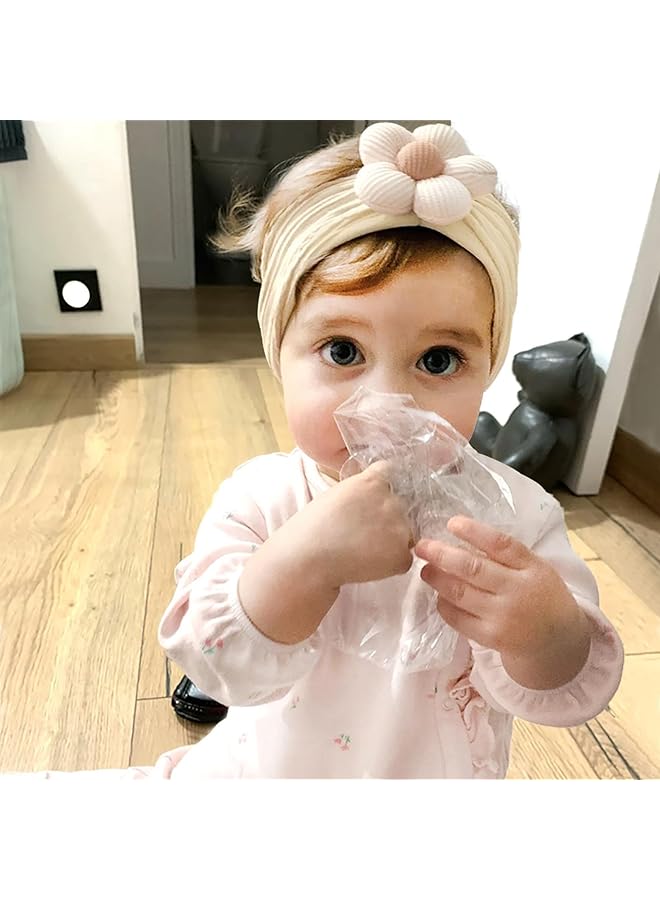 erorex 3 Pcs Baby Flower Headbands Baby Girls Nylon Headbands Soft Hairbands Hair Accessories For Newborn - Image 2