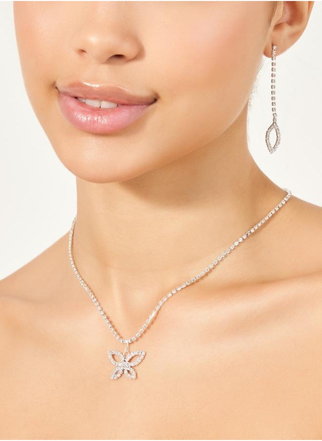 Styli Set of 2 - Butterfly Pendant Necklace & Dangle Earrings  - Image 1
