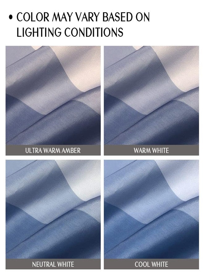 Sunlit ستارة دش مصممة مشمسة شهيرة، قماش أومبري أزرق ستائر دش عصرية لتزيين الحمام - Image 4