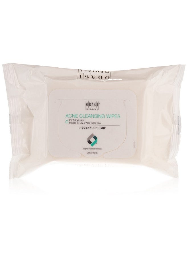 Obagi Medical Suzanobagimd On The Go Cleansing Wipes For Oily Or Acne Prone Skin, 25 Count 