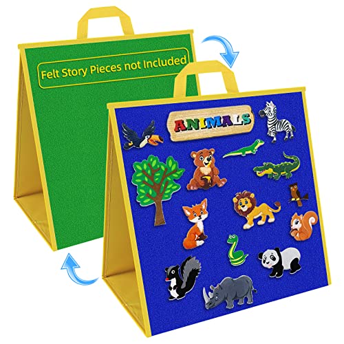 AKAYOK Foldable Felt Board for Toddlers 17x17 DoubleSided Flannel Board for Preschool Learning  Storytelling  Portable Felt Board for Classroom Wall or Table Top Autism Must Haves Homeschool Supplies - Image 1