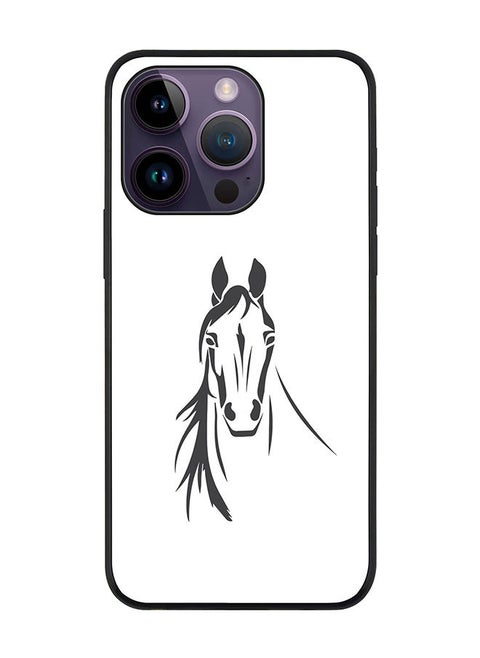 Rugged Black edge case for Apple iPhone 14 Pro Slim fit Soft Case Flexible Rubber Edges Anti Drop TPU Gel Thin Cover - Arabian Stallion