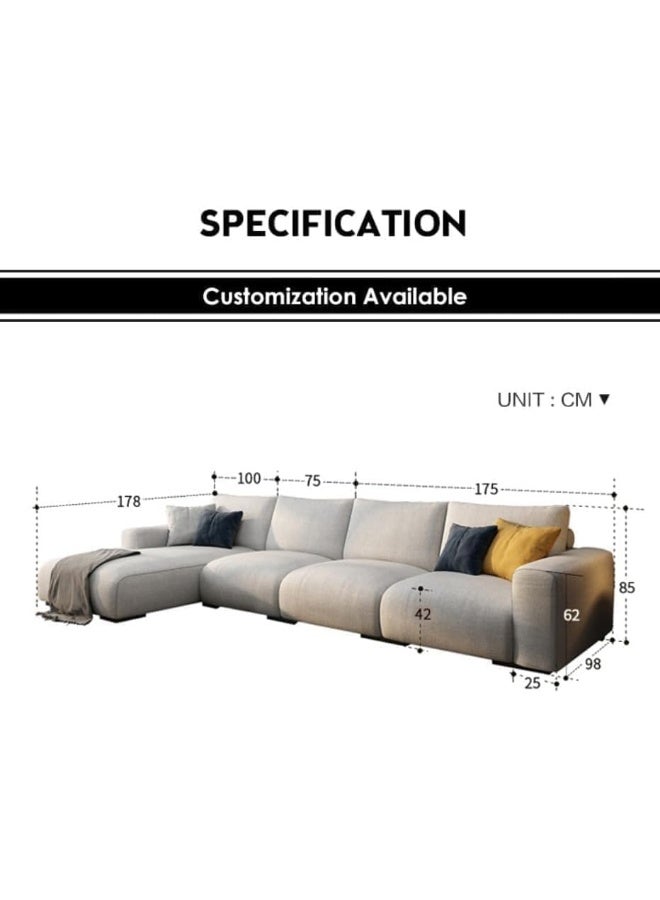 Zayn comforts Nordic-Inspired Comfort Living with Our Modern L-Shape Sofa a Stylish and Inviting Centerpiece for Your Contemporary Space (Light Taupe, Left) - Light Beige - Image 2
