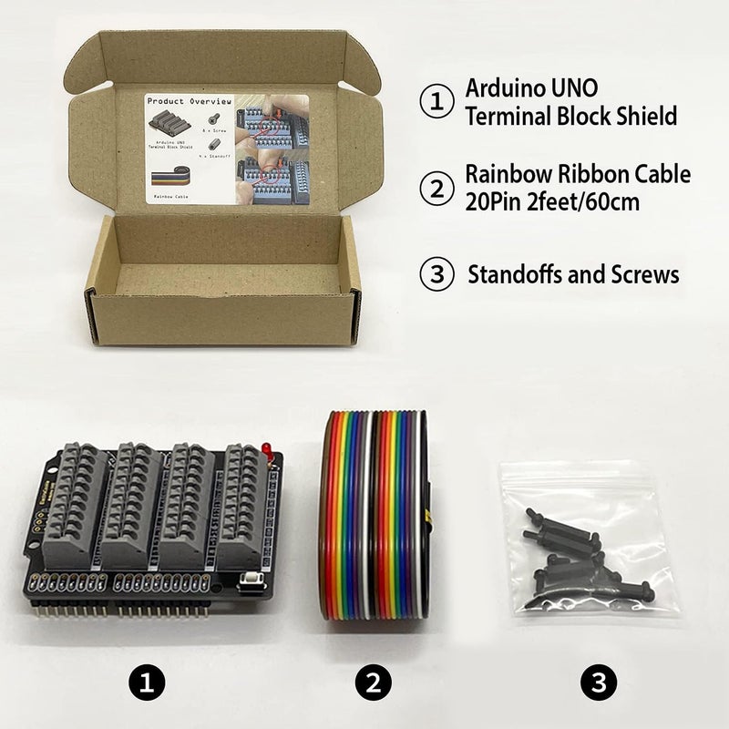 ElectroCookie Uno Terminal Block Shield Kit, Compatible for Arduino Uno R3, Push-in Simple Spring Connector Expansion PCB Module - Image 3
