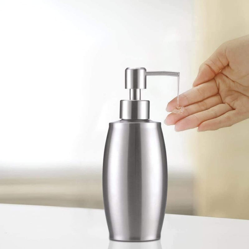 Mishrit Mishrit Stainless Steel Soap | Liquid Dispenser | Lotion Dispenser Pump for Kitchen or Bathroom | Rust-Resistant Stainless Steel Soap Dispenser for Multiple Uses (Pack of 1). - Image 2