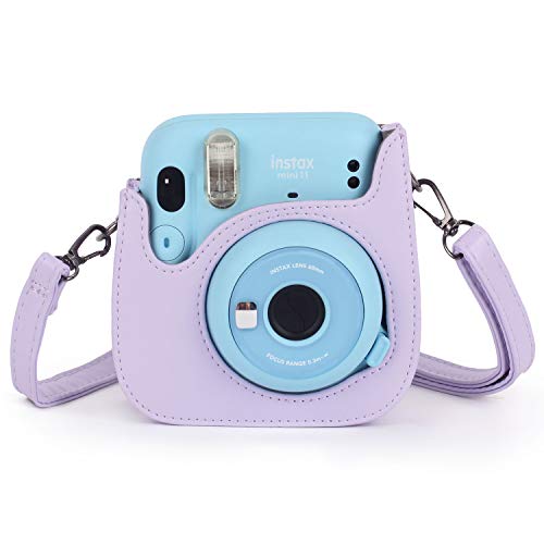 Phetium Instant Camera Case Compatible with Fujifilm Instax Mini 11,PU Leather Bag with Pocket and Adjustable Shoulder Strap (Lilac Purple) - Image 4