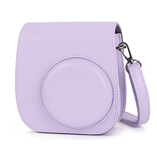 Phetium Instant Camera Case Compatible with Fujifilm Instax Mini 11,PU Leather Bag with Pocket and Adjustable Shoulder Strap (Lilac Purple) - Image 1