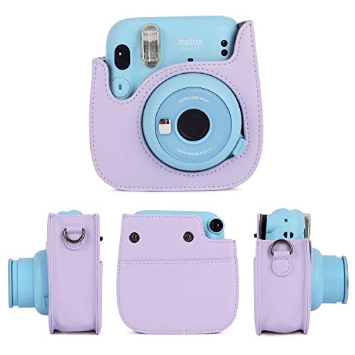 Phetium Instant Camera Case Compatible with Fujifilm Instax Mini 11,PU Leather Bag with Pocket and Adjustable Shoulder Strap (Lilac Purple) - Image 2