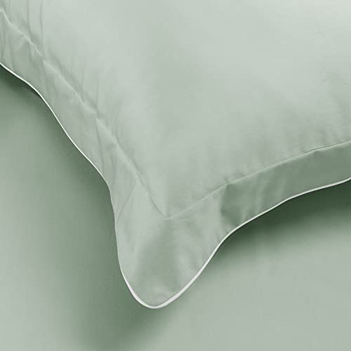 SPREAD SPAIN Italian Cotton 500 Thread Count King Size Pillowcases Super Soft and Breathable Envelope Closure Pillow Cases 22" x 34" Inches Mint - Image 2