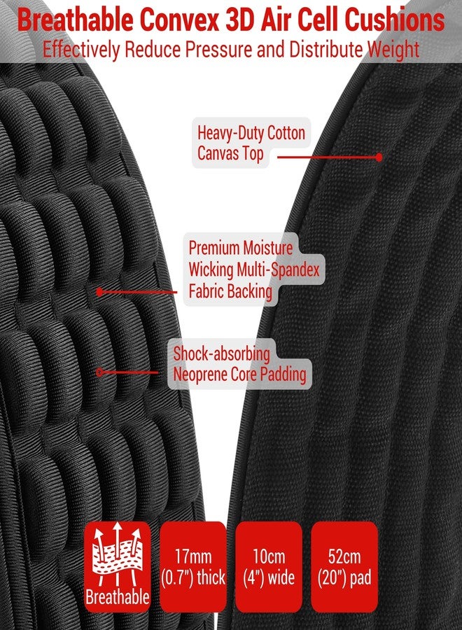 Amumu AIRAFT Bass & Guitar Strap 4" Ultra Wide - 0.7" Thick Breathable Convex 3D Air Cell Cushions - Neoprene Padding - Cotton Canvas Top - Adjustable Length 39"-45"(Short) - Image 3