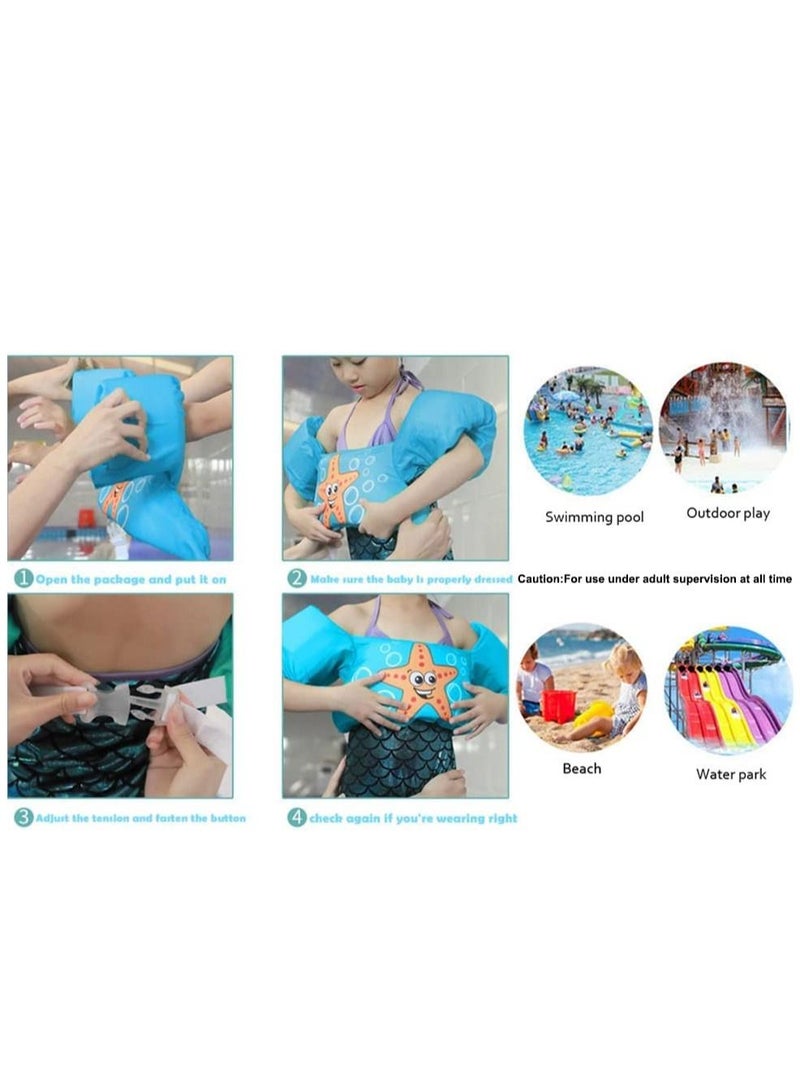 Generic Toddler Swim Vest, Kids Water Wings Arm Floaties for 30-50 Pounds, Infant Safety Swim Aid Jumper Inflatable,Swim Arm Bands,Float Sleeves Swimming Armbands for Sea/Pool/Beach/Training - Image 3