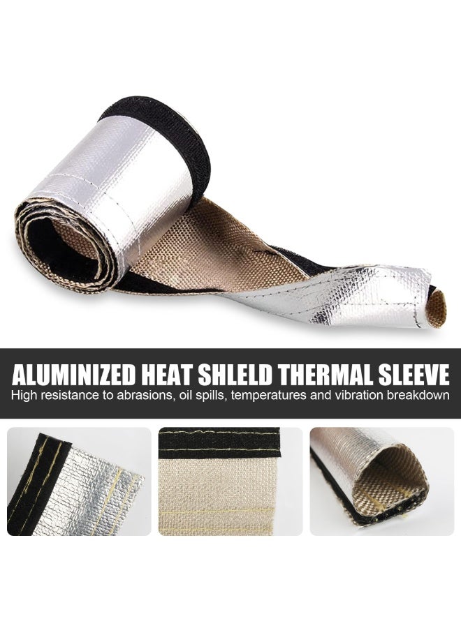 Generic Heat Shield Barrier Heat Shroud Sleeve Heat Shield Barrier Cover Wrap 7" × 23" Fiberglass Heat Wrap Shield Aluminized Protection (Silver)  - Image 5