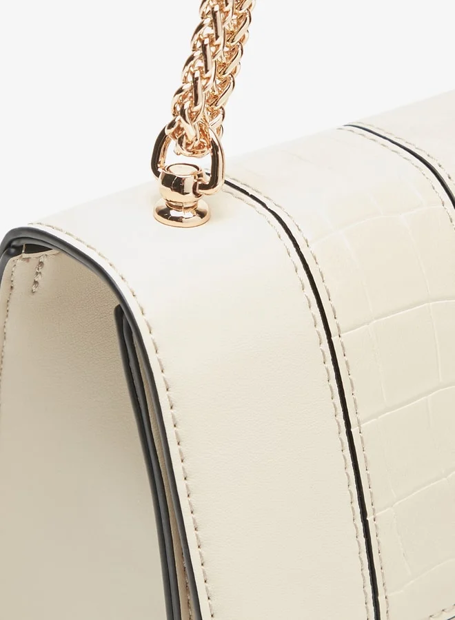 Celeste Women's Textured Crossbody Bag with Chain Link Strap