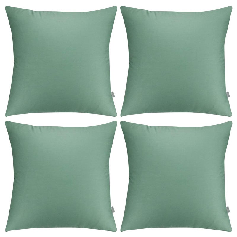 Thmyo 4-Pack 100% Cotton Comfortable Solid Decorative Throw Pillow Case Square Cushion Cover Pillowcase Sublimation Blank Pillow Covers(Cover Only No Insert)(16x16 inch/ 40x40cm  Mist Green) - Image 1