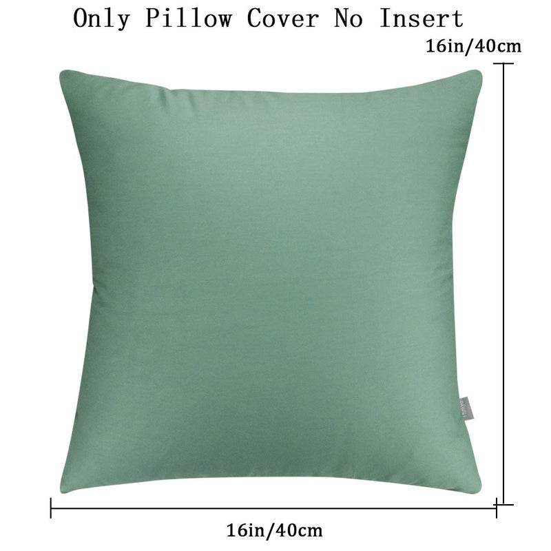 Thmyo 4-Pack 100% Cotton Comfortable Solid Decorative Throw Pillow Case Square Cushion Cover Pillowcase Sublimation Blank Pillow Covers(Cover Only No Insert)(16x16 inch/ 40x40cm  Mist Green) - Image 2