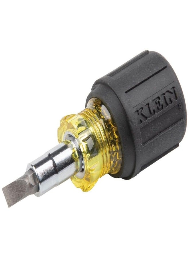 Klein Tools 32561 Multi-Bit Screwdriver/Nut Driver, 6-in-1 Stubby Screwdriver with 2 Phillips, 2 Slotted, 2 Nut Drivers - Image 1