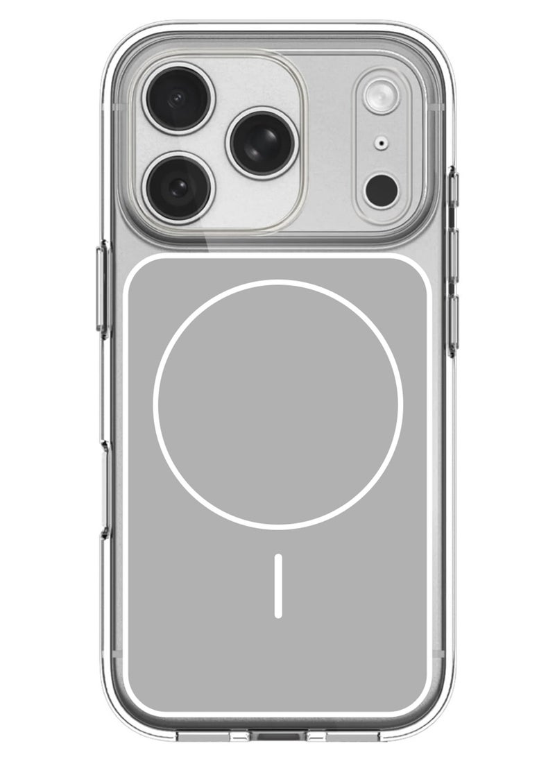 CATANES غطاء مغناطيسي لجهاز iPhone 17 Pro Max - غطاء خلفي شفاف مقاوم للصدمات - تصميم نحيف مضاد للاصفرار - فضي - Image 4