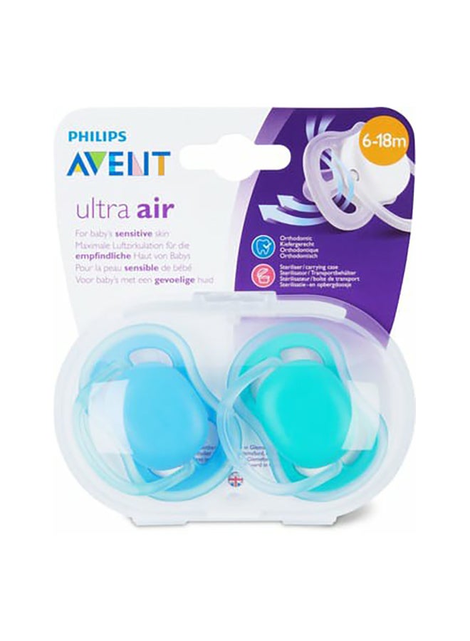 Philips Avent 2-Piece Ultra Air Night Soft Pacifier Set Blue - Image 1