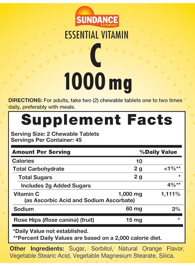 Sundance Chewable Vitamin C 1000mg for Adults - Image 2