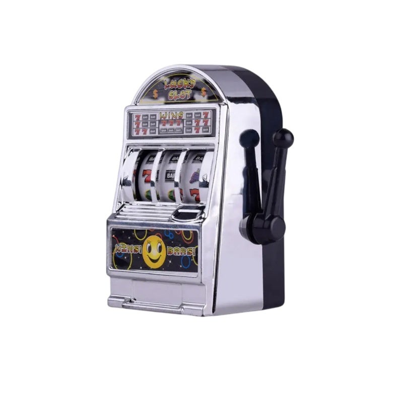 Slot Machine: Compact Portable Silver Casino Toy - Durable ABS Plastic Educational Interactive Playset for Kids, Adults and Family Playrooms - Image 1