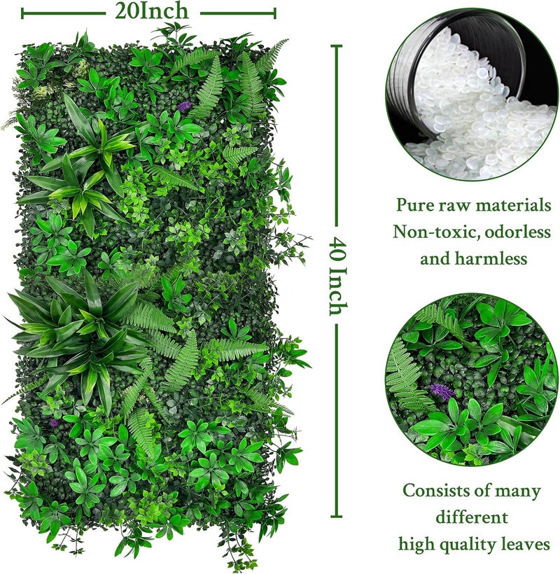 ODTORY Artificial Grass Wall Panels Backdrop,13 X 13 in 10P (12 sqft) UV-Anti New Bottom Plate Greenery Boxwood Panels for Indoor Outdoor Green Wall Decor & Ivy Fence Covering Privacy - Image 2