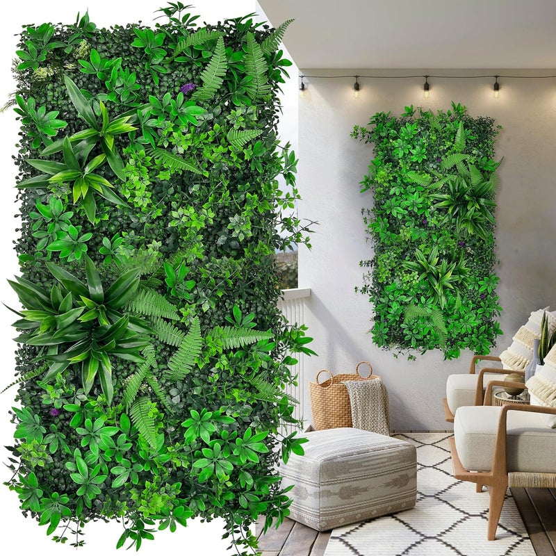ODTORY Artificial Grass Wall Panels Backdrop,13 X 13 in 10P (12 sqft) UV-Anti New Bottom Plate Greenery Boxwood Panels for Indoor Outdoor Green Wall Decor & Ivy Fence Covering Privacy - Image 1
