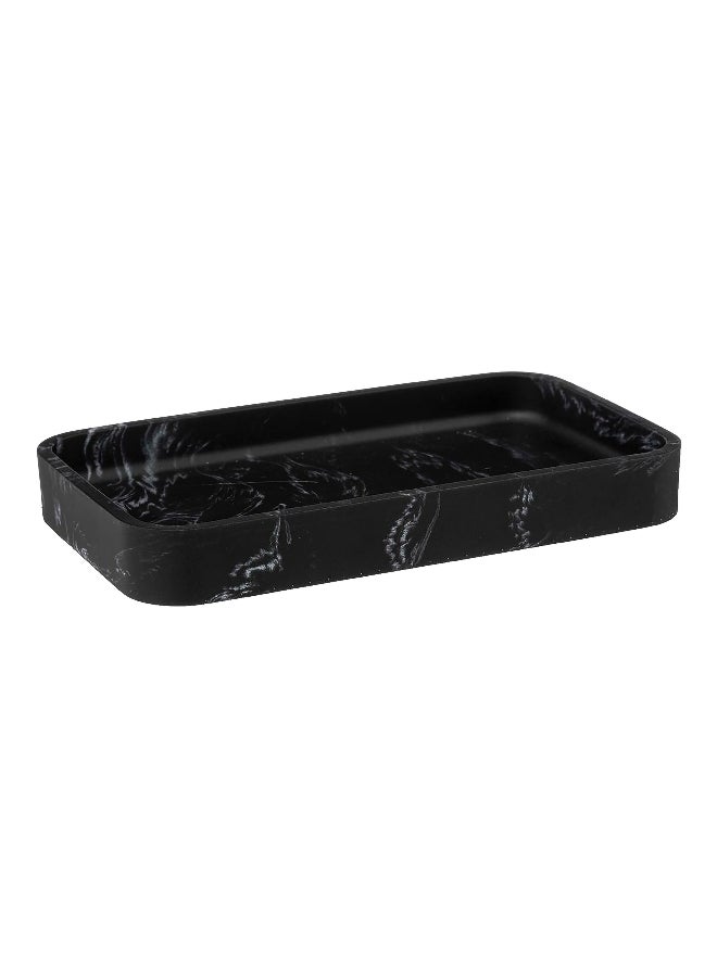 Five Simply Smart Marble Effect Rectangular Storage Soap Plate Black 2.5 x 11.3 x 19 cm 174793B
