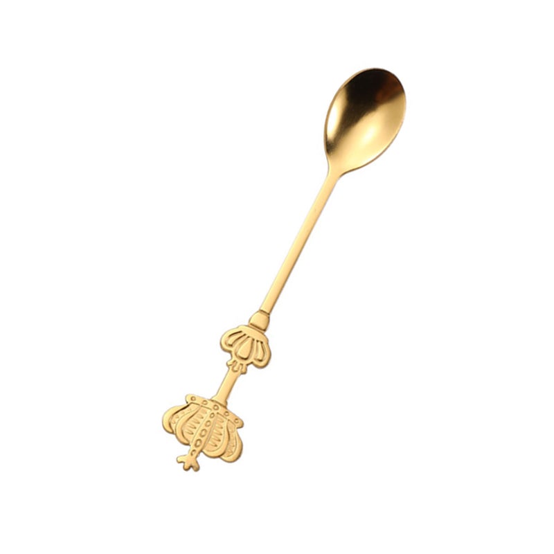 Crown Spoon Creative Golden Stainless Steel Double Crown Coffee Spoon for Cake Tea Ice Cream - Image 2