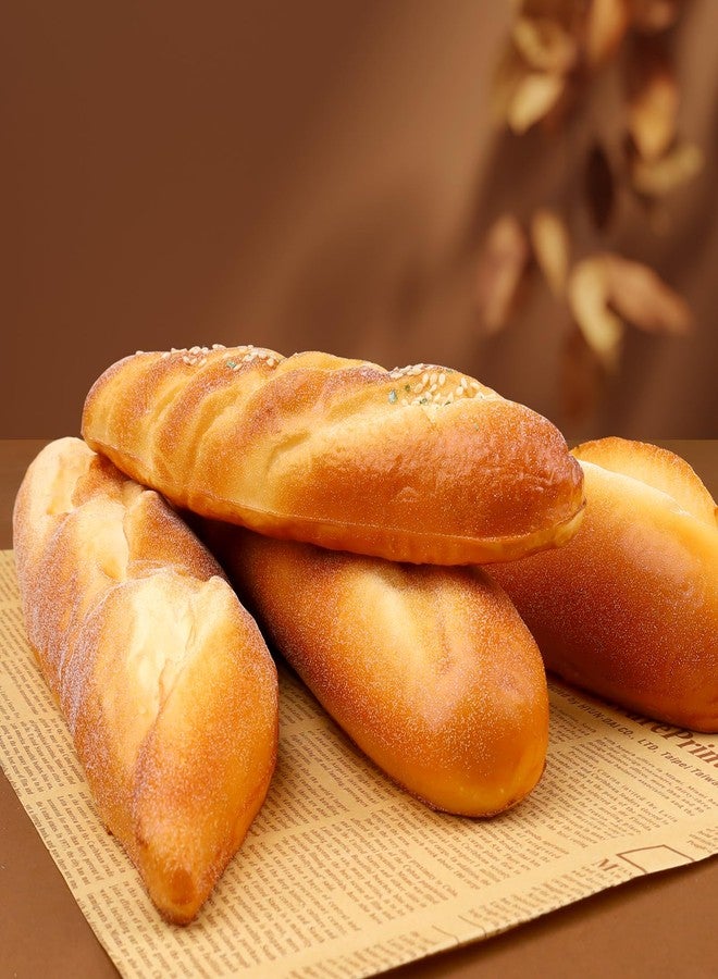 Gresorth زخرفة خبز صناعية جريزورث 4 قطع نموذج كعكة مزيفة واقعية لباكيت فرنسي محاكاة معجنات سمسم للعرض في المنزل والمطبخ - Image 5