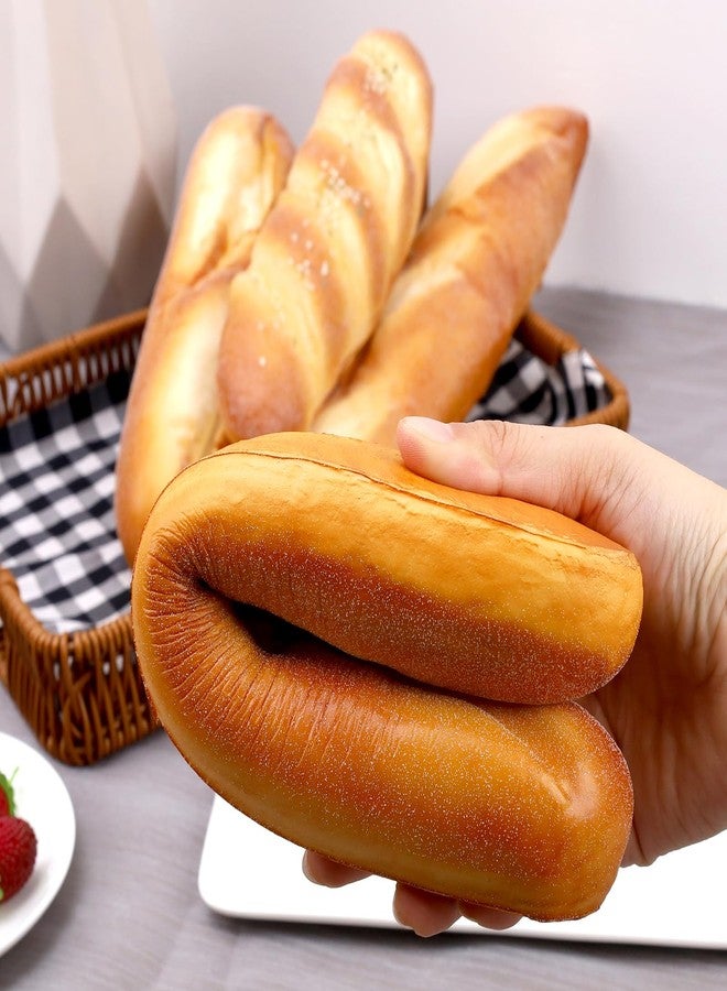 Gresorth زخرفة خبز صناعية جريزورث 4 قطع نموذج كعكة مزيفة واقعية لباكيت فرنسي محاكاة معجنات سمسم للعرض في المنزل والمطبخ - Image 4